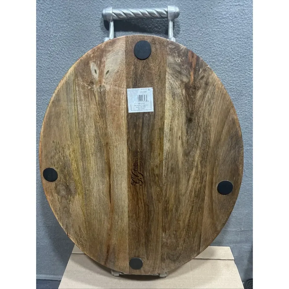 GG Collection Heritage Collection Oval Tray Featuring A Hand-Carved Metal Handle